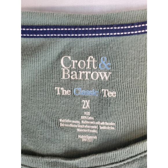 Croft & Barrow Womens The Classic Tee T-Shirt Size 2X Plus Green Cotton - Picture 3 of 4